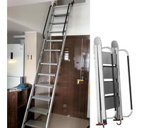 Misorat Escaleras del ático, escaleras del pabellón metálico para Casas de Dos Pisos, escaleras Plegables, escaleras de Bomberos para Apartamentos, escaleras sólidas del ático seguras,8 Step