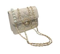misppro Bolso de hombro elegante de piel sintética para mujer, para compras, fiestas, calle, verano, viajes, Blanco, 15 x 5 x 13 cm, talla única