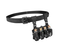 misppro Cinturón de alquimia medieval con 4 viales de corcho para aniversarios, blusas, pantalones, cinturón ajustable de piel sintética, 57.1 x 1.57 pulgadas, color negro