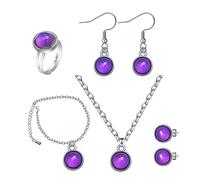 misppro Juego de collar de estado de ánimo que cambia de color, detección de temperatura, joyería de estado de ánimo para mujeres, niñas, hija, mamá
