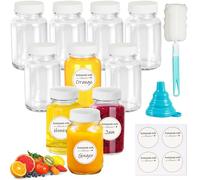 Mispudin 10 Piezas 60ml Botes Cristal Pequeños, Mini Botellas de Cristal, Shots Botellitas, Botellitas Pequeñas para Rellenar Reutilizables para Jugos, Zumo, Ginger, Especias