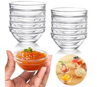 Mispudin 10 Piezas Cuencos Aperitivos, 7.5 cm Mini Cuencos para Salsas, Platos para Aperitivos, Cuencos de Cristal para Aperitivos Adecuado para Salsas Postres Snacks Frutas Sushi