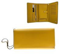 Miss B - Cartera de mujer con tarjetero organizador súper espacioso, mini bolso de mano de piel sintética, SENAPE, 20x10x3.5, Casual