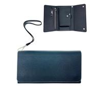 Miss B - Cartera para mujer, organizador de tarjetas de crédito, súper espacioso, mini bolso de mano con cordón sintético, Negro , 20x10x3.5