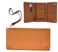 Miss B - Cartera para mujer, organizador de tarjetas de crédito, súper espacioso, mini bolso de mano con cordón sintético, cuero, 20x10x3.5