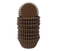 Miss Bakery's House® Mini moldes para magdalenas - papel - estándar - Ø 32 mm x 20 mm - marrón - 200 piezas - pastelería - confitería - para pastelitos y chocolates - tartaletas