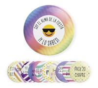 MISS CHAPAS | Pack 20 Chapas Divertidas para Fiestas - Más de 100 Frases Aleatorias para Eventos, Bodas, Tardeo, Cumpleaños y Celebraciones - Chapas Redondas 59mm Originales para Invitados