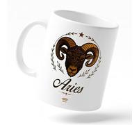 Miss Chapas | Taza ARIES Interactiva con Chip NFC - Acceso Diario al Horóscopo del Día | Regalo Original Astrología | Cerámica 300 ml | Compatible con iPhone y Android | Signos del Zodiaco