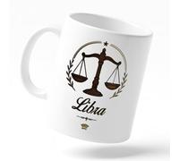 Miss Chapas | Taza LIBRA Interactiva con Chip NFC - Acceso Diario al Horóscopo del Día | Regalo Original Astrología | Cerámica 300 ml | Compatible con iPhone y Android | Signos del Zodiaco