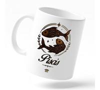 Miss Chapas | Taza PISCIS Interactiva con Chip NFC - Acceso Diario al Horóscopo del Día | Regalo Original Astrología | Cerámica 300 ml | Compatible con iPhone y Android | Signos del Zodiaco