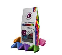 Miss Fortunes, galletas divertidas de la fortuna, la docena queer, no encontrarás una galleta más gay en Amazon, escrita por escritores profesionales de comedia (bolsa de 12 galletas de colores