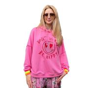 Miss Goodlife MG13545 Don't Worry Be Happy - Sudadera con capucha para mujer, color rosa, Rosa., XXL