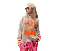 Miss Goodlife MG13547 Love More - Sudadera con capucha para mujer, color arena/naranja neón, Sand/Neon Orange, L