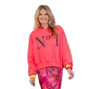 Miss Goodlife Sudadera para mujer, no 1 cuello redondo, MG13537, rosa neón/negro, rosa neón/negro, L