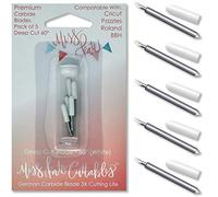 Miss Kate Cuttables - Cuchillas de corte de carburo (5 unidades, 60 ° de profundidad, tecnología de microafilado, cortadas a 60°, funciona con Cricut Pazzles Jan)
