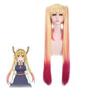 Miss Kobayashi Dragon Maid Tohru Cosplay peluca larga recta pelucas sintéticas Anime Kobayashi san Chi no Maid Dragon pelo falso