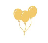 MISS KUTY Troquel fino ZAG Cumpleaños globos fiesta Para cortar papel, cartulina, goma EVA y hojas de aluminio para proyectos de tarjetería, scrapbooking y manualidades