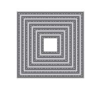 MISS KUTY Troquel fino ZAG Formas geométricas Cuadrados 7u. Para cortar papel, cartulina, goma EVA y hojas de aluminio para proyectos de tarjetería, scrapbooking y manualidades