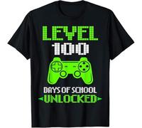 MISS LILLY 100th Day of School Shirt Boys Girls Video Games Boy Gift Gamer T-Shirt Black M