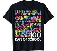 MISS LILLY 100th Day of School Teacher Boys Girls 100 Days Math Numbers T-Shirt Black L