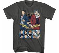 MISS LILLY Ace Attorney Choose Your Fighter-Front Print-Gray Adult Short Sleeves T-Shirt Black L