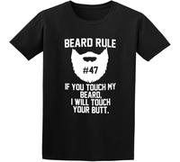 MISS LILLY Beard Rule #47s Retro Distressed Breathable Cosplay Design T-Shirt Black XXL