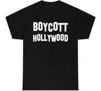 MISS LILLY Boycott Hollywood Men's T-Shirt Short Sleeves Cotton Tops Clothing Black XL