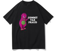 MISS LILLY Clothes Commit Tax Fraud Short Sleeve Men Graphic Tshirt- Rugged Outdoor Collection Print Novelty T Shirt Cotton Tops Black XXL