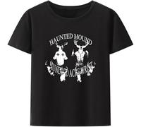 MISS LILLY GODI Vintage Short Sleeved Casual Men's Tops Streetwear Scary Halloween Shirts Graveyard I Love Haunted Mound T-Shirts Black XXL
