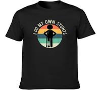 MISS LILLY I Do My Own Stunts Injury Leg Retro T-Shirt Mens Tees Unisex Shirt Black XXL