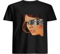 MISS LILLY I Watching You 101 T Shirt for Men Casual Graphic Comfortable Tees Black S