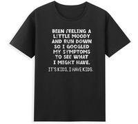 MISS LILLY Men's Been Feeling A Little Moody and Run Down Funny Saying Gift Vintage T-Shirt Black L