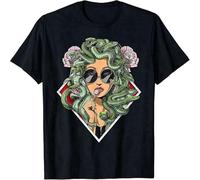 MISS LILLY Men's Medusa Hippie Psychedelic Snakes Greek Mythology T-Shirt Black XXL