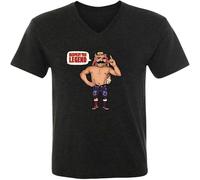 MISS LILLY Mens V-Neck Iron Sheik Respect The Legend Shirt Black M