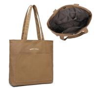 Miss Lulu Bolsa de lona para mujer, impermeable y resistente al desgaste, bolsa de hombro escolar de gran capacidad, bolsas duraderas y ecológicas para compras, escuelas, viajes, Brown, L, Minimal