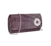 Miss Lulu Bolsa de Noche para Novia con Vellón y Strass - Clutch Elegante con Cadena Amovible, Tendencia para Ceremonia, Boda y Gala