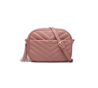 Miss Lulu Bolso Bandolera Mujer con Textura de Punto en Forma de V - Cuero Sintético, Decoración de Borlas, Clásico con Correa Extraíble y Ajustable