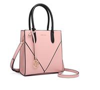 Miss Lulu - Bolso de hombro para mujer, bolso de hombro mediano con correa extraíble y ajustable, piel sintética, Rosado, Taille unique, Retro