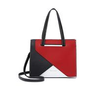 Miss Lulu Bolso de mano de moda para mujer, bolso de hombro con correa ajustable, asa superior, diseño de costuras de color, Red, Medium