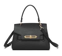 Miss Lulu Bolso de mano para mujer, bolso bandolera pequeño y elegante de piel sintética con cierre antirrobo giratorio, ideal para citas y paseos