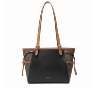 Miss Lulu Bolso de mano para mujer, bolso de la compra, bolso grande para mujer, bolso de mano para mujer, Negro y marrón, Large