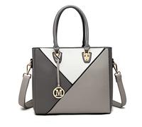 Miss Lulu Bolso de mano para mujer en forma de V, bandolera de cuero PU multicolor, elegante bolso de hombro tipo tote