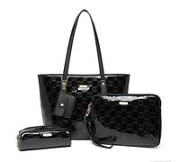 Miss Lulu Bolso de mano para mujer, tamaño mediano, 3 unidades, Negro, talla única