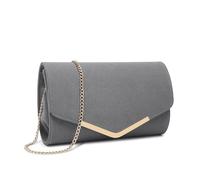 Miss Lulu Bolsa de Cadena Mujer, Carteras de Mano Bandolera Ante, Gris