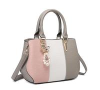 Miss Lulu Bolsos de Mano para Mujer, Bolso de Hombro con asa Superior de Bloque de Tres Colores