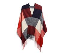 Miss Lulu Bufanda grande de tartán para mujer Otoño/Invierno larga con flecos, suave y cálida Estilo británico Bufanda elegante de invierno