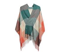 Miss Lulu Bufanda grande de tartán para mujer Otoño/Invierno larga con flecos, suave y cálida Estilo británico Bufanda elegante de invierno