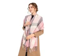 Miss Lulu Bufanda Mujer Invierno Caliente Mantas Cozy Pashmina Chal Grande Larga Tartán Enrejado Mantón (Rosa)