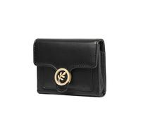 Miss Lulu - Cartera para Mujer, Titular de Tarjetas, tamaño pequeño con Monedero, Elegante Cartera con decoración Floral de Metal, Negro/1., Small