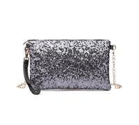 Miss Lulu Mini bolso cruzado para mujer, bolso de mano con cadena, bolso de hombro para fiesta de noche, lentejuelas brillantes